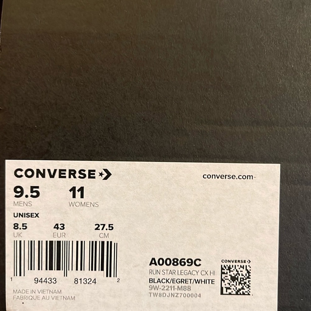 Converse WMNS RUN STAR LEGACY CX HI BLACK/EGRET/WHITE A00869C Platforms Sneakers - Picture 16 of 16